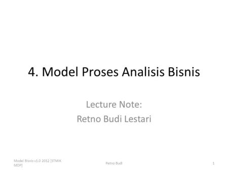 4. Model Proses Analisis Bisnis