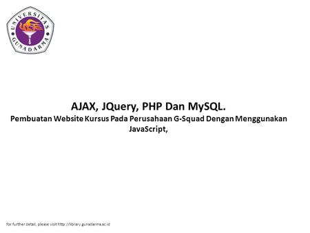 AJAX, JQuery, PHP Dan MySQL