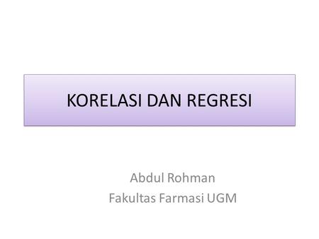Abdul Rohman Fakultas Farmasi UGM