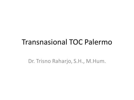 Transnasional TOC Palermo