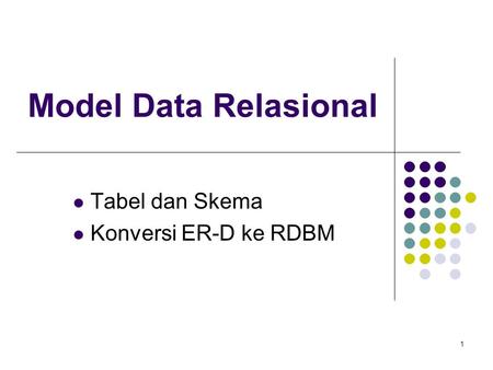 Tabel dan Skema Konversi ER-D ke RDBM