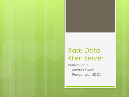 Basis Data Klien Server