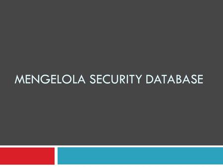 Mengelola Security Database