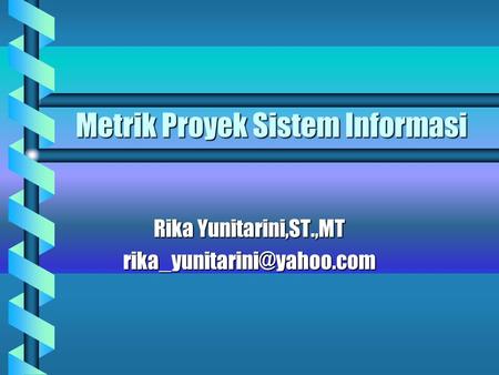 Metrik Proyek Sistem Informasi