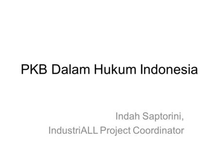 PKB Dalam Hukum Indonesia