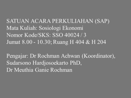 SATUAN ACARA PERKULIAHAN (SAP)