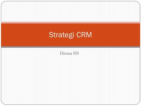 Strategi CRM Diema HS.
