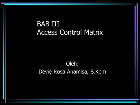 BAB III Access Control Matrix