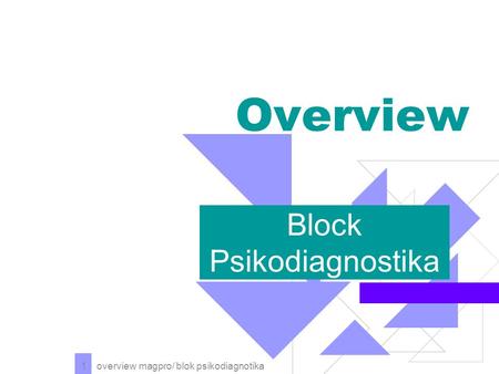 Block Psikodiagnostika