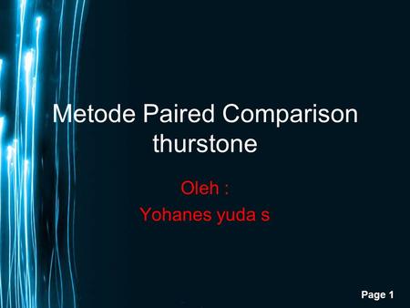 Metode Paired Comparison thurstone