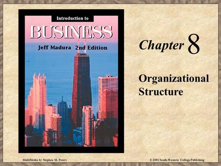 MultiMedia by Stephen M. Peters© 2001 South-Western College Publishing Chapter 8 Organizational Structure Introduction to.