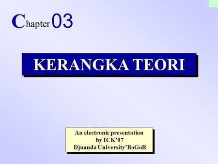 An electronic presentation Djuanda University’BoGoR