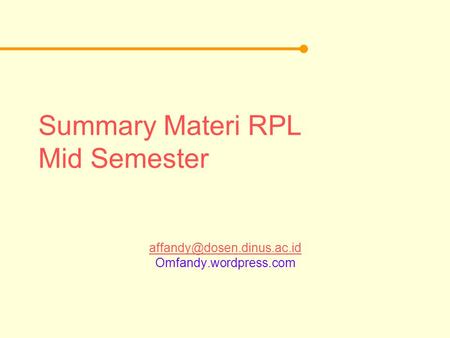 Summary Materi RPL Mid Semester