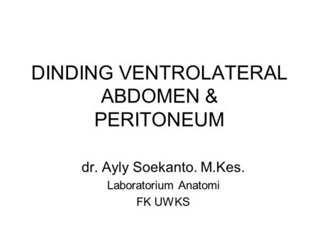 DINDING VENTROLATERAL ABDOMEN & PERITONEUM