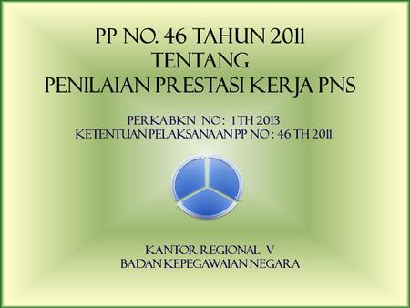 PP No. 46 TAHUN 2011 TENTANG PENILAIAN PRESTASI KERJA PNS