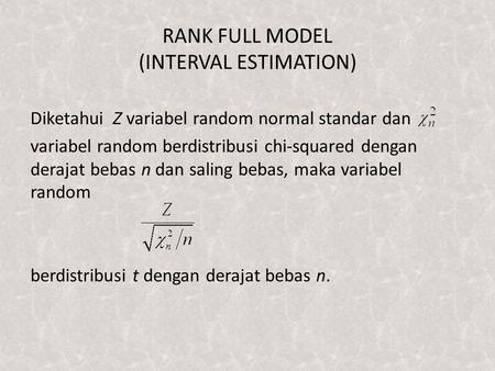RANK FULL MODEL (INTERVAL ESTIMATION)