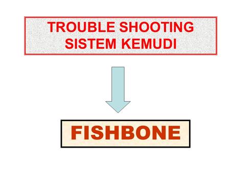 TROUBLE SHOOTING SISTEM KEMUDI FISHBONE.