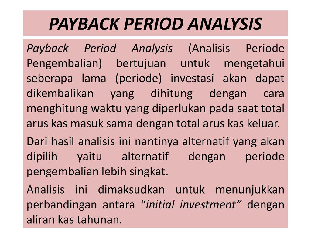 Payback period adalah