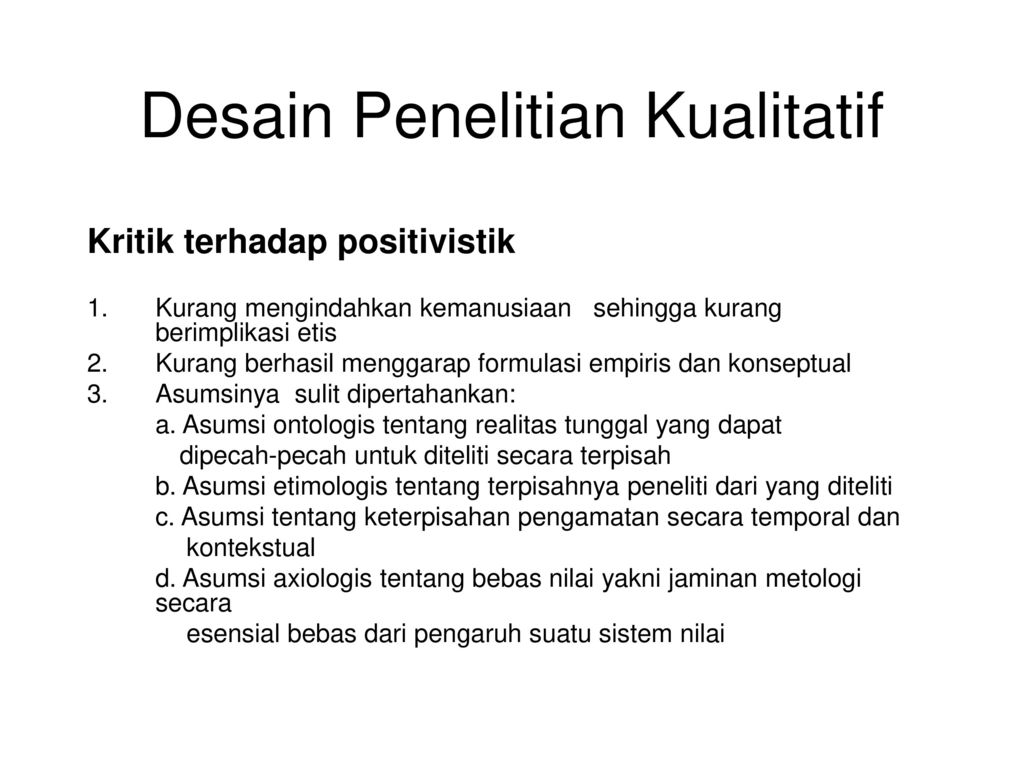 Desain Penelitian Kualitatif Ppt Download