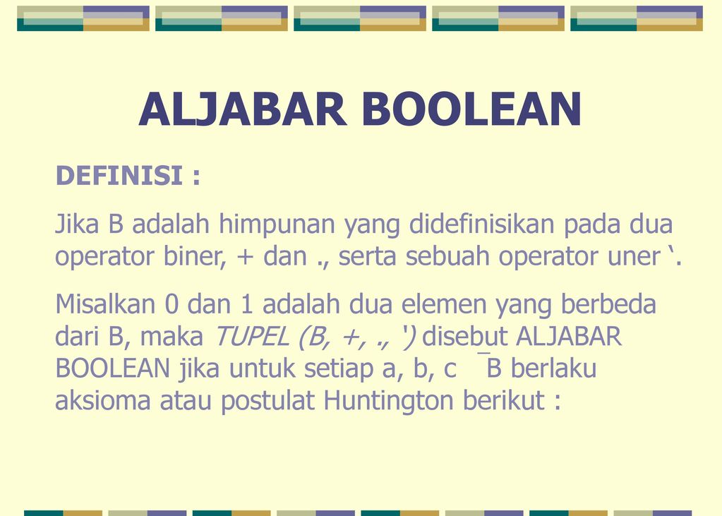 Pengertian Aljabar Boolean - Dunia Belajar