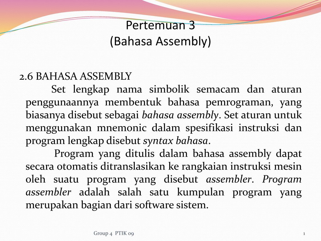 aplikasi menggunakan bahasa assembly