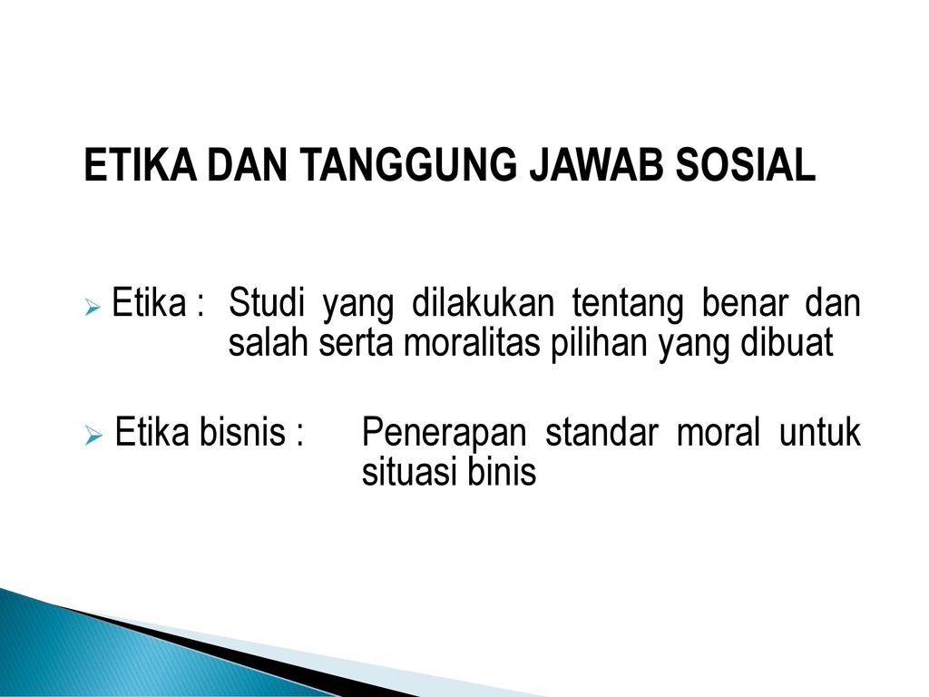 Etika Dan Tanggung Jawab Sosial Ppt Download