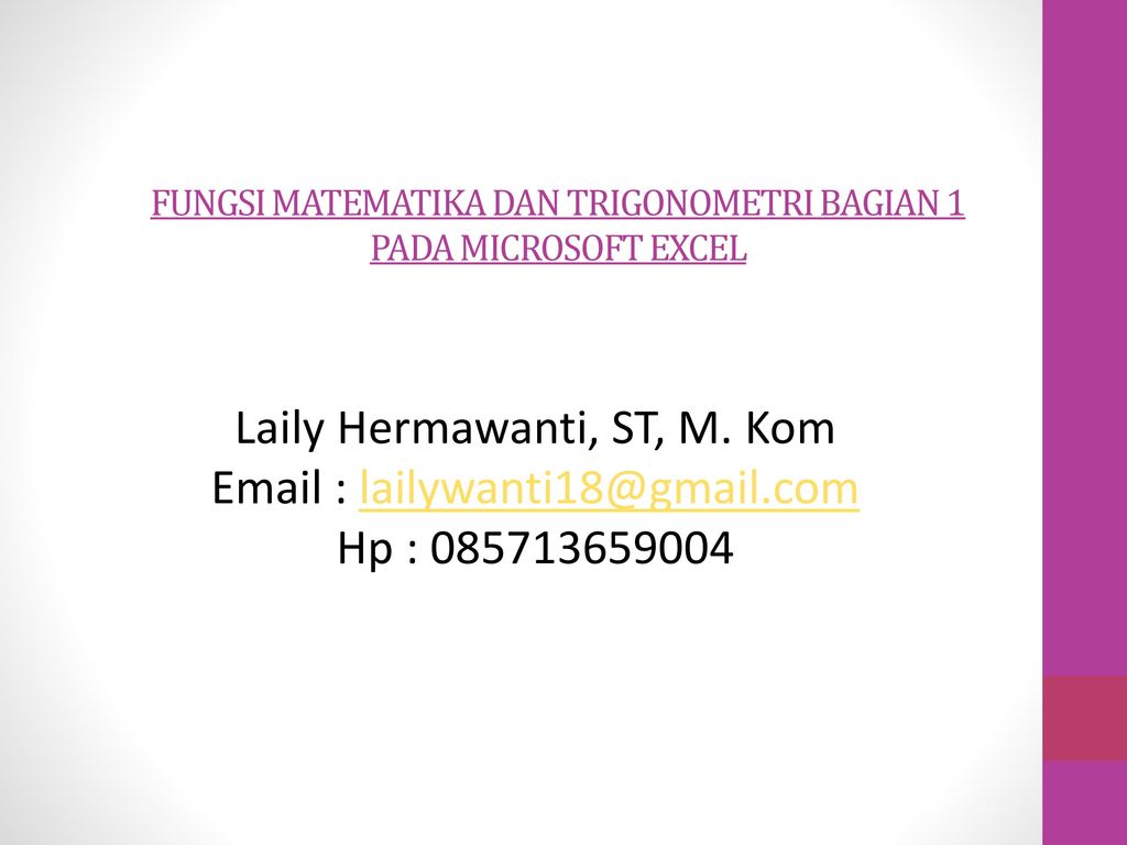 Fungsi Matematika Pada Excel – Ujian