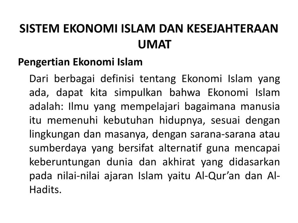 Makalah Tentang Ekonomi Islam Dan Kesejahteraan Umat | My Skripsi