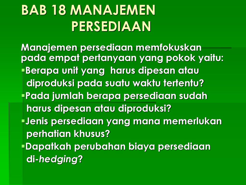 Bab 18 Manajemen Persediaan Ppt Download