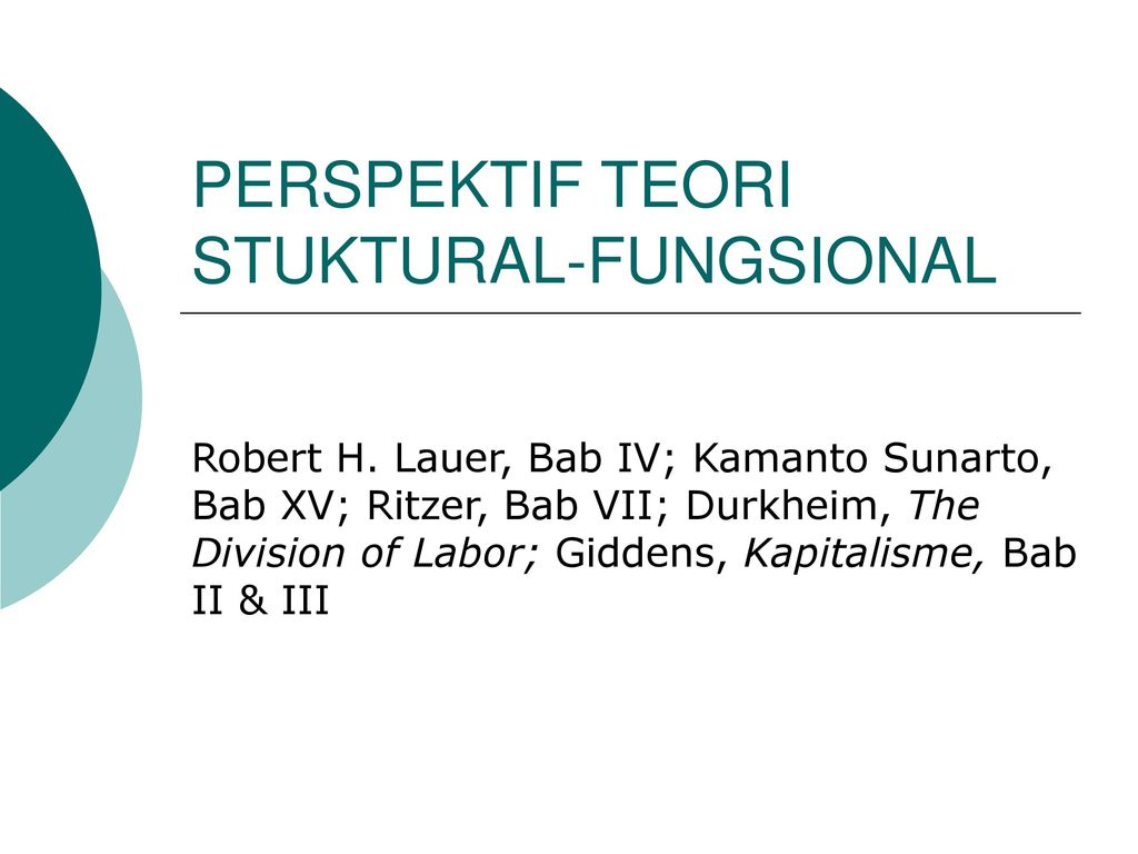 Teori Fungsionalisme Dalam Pendidikan - Teori Struktural Fungsional Pdf ...