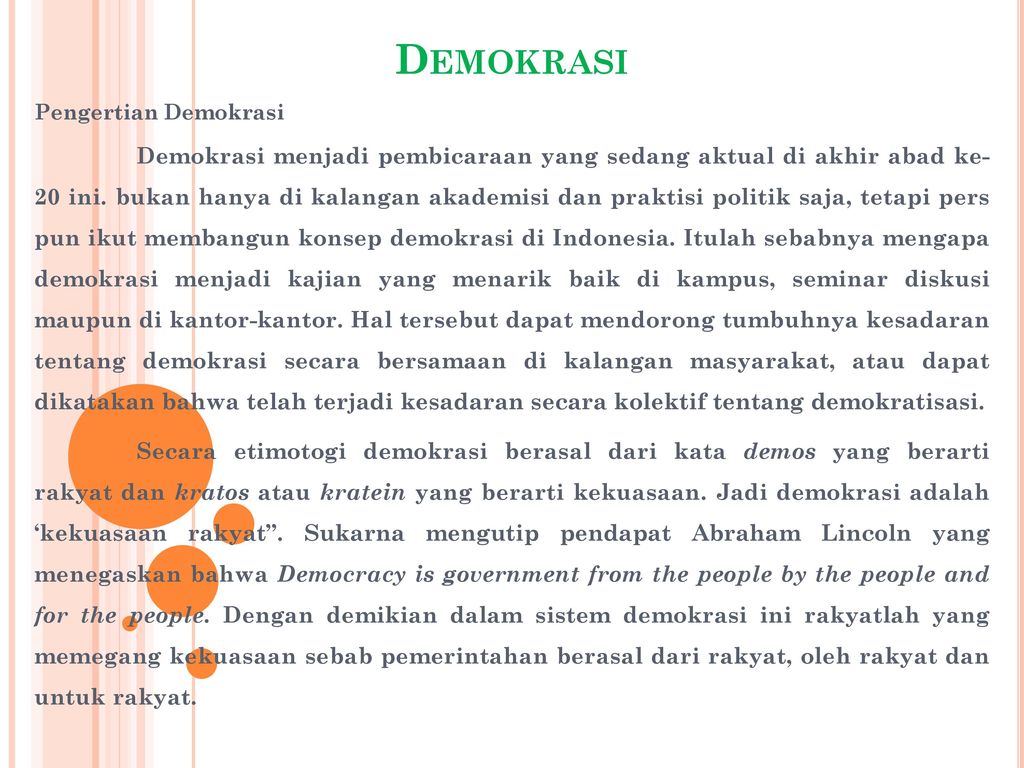 Demokrasi Pengertian Demokrasi Ppt Download