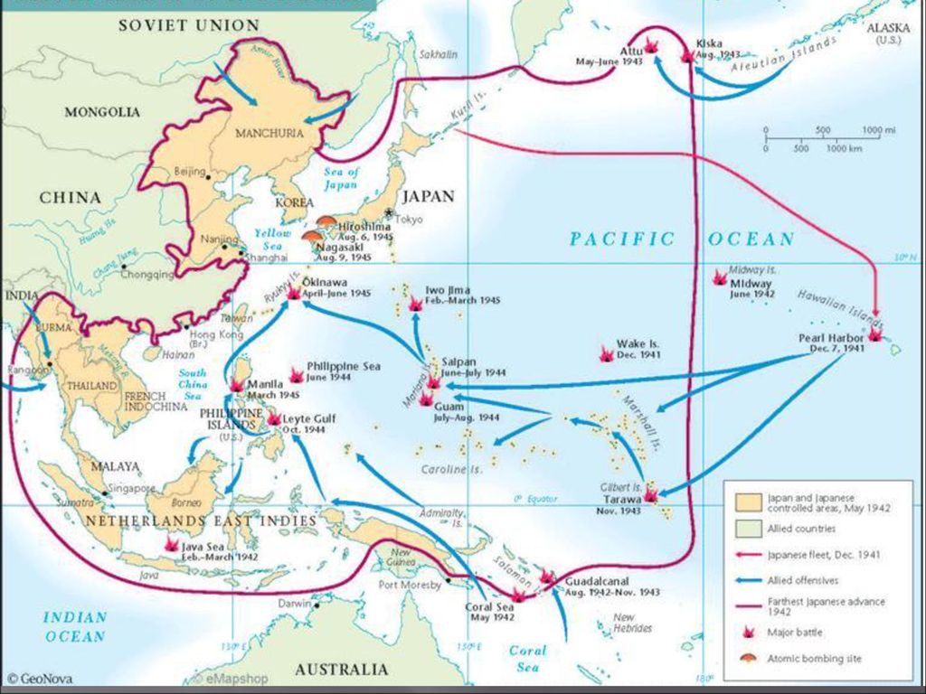 Действия на тихом океане. Тихоокеанский театр военных действий. Карта Тихоокеанского театра военных действий. Тихоокеанский фронт второй мировой карта.