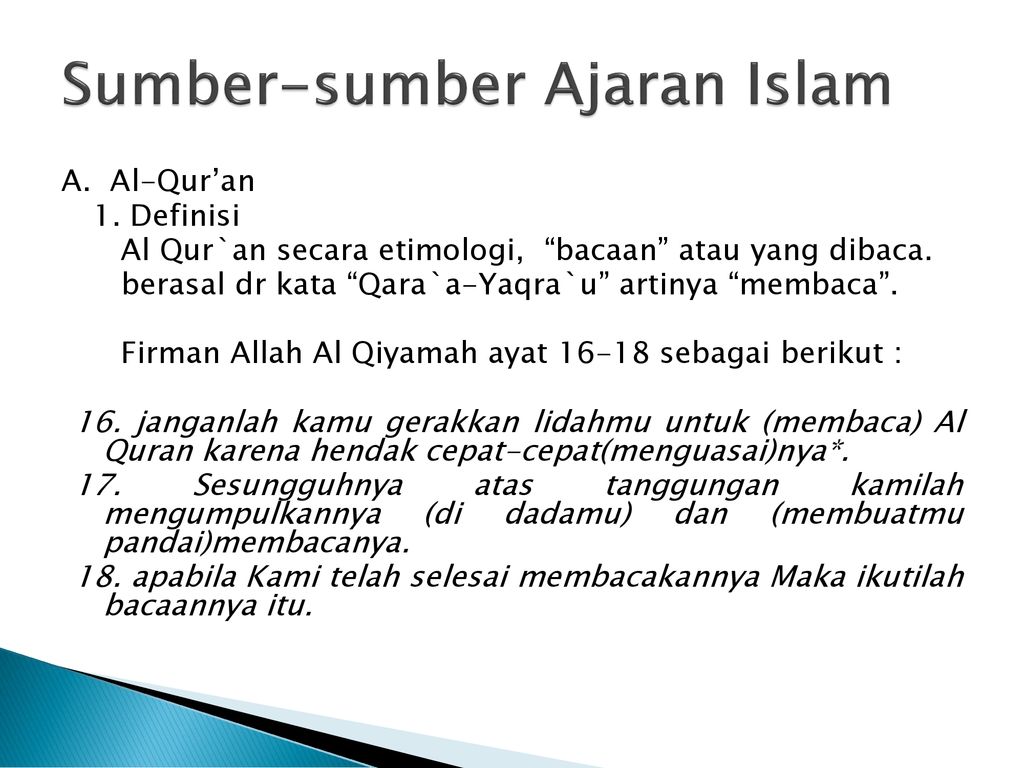 Sumber Sumber Ajaran Islam Ppt Download