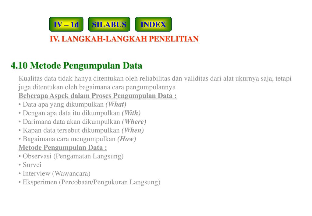 4 10 Metode Pengumpulan Data Ppt Download