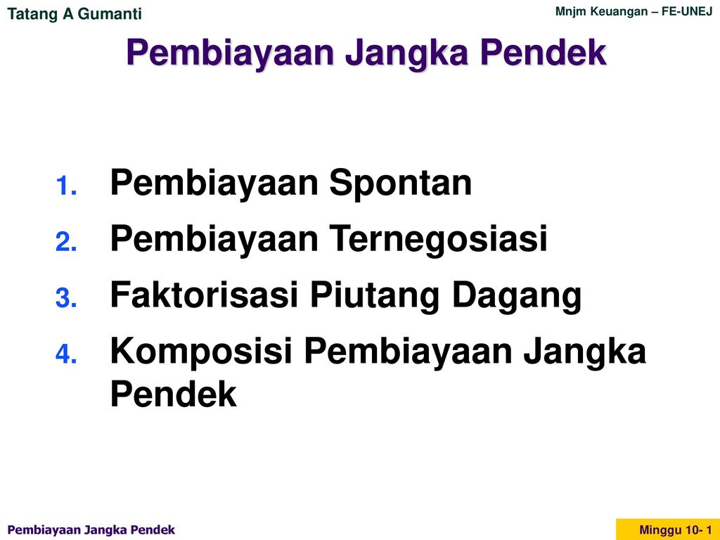 Pembiayaan Jangka Pendek Ppt Download