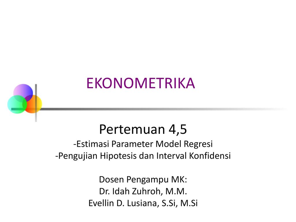 Model regresi dalam ekonometrika