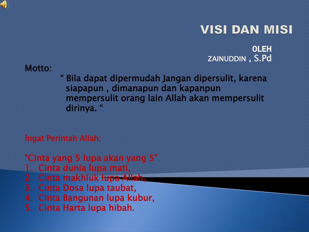 Visi Dan Misi 0leh Motto Ppt Download