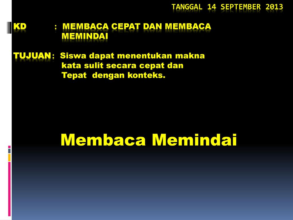 Membaca Memindai Tanggal 14 September 2013 Ppt Download