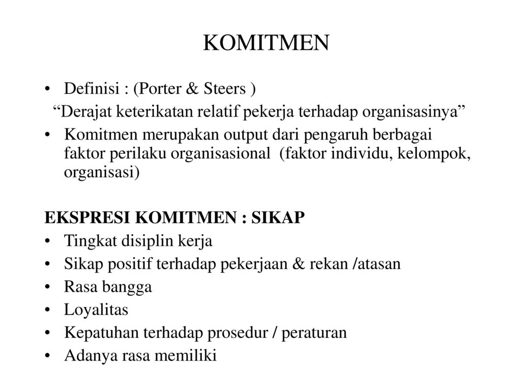 Komitmen Definisi Porter Steers Ppt Download