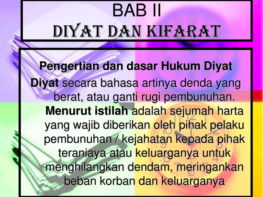 Bab Ii Diyat Dan Kifarat Ppt Download