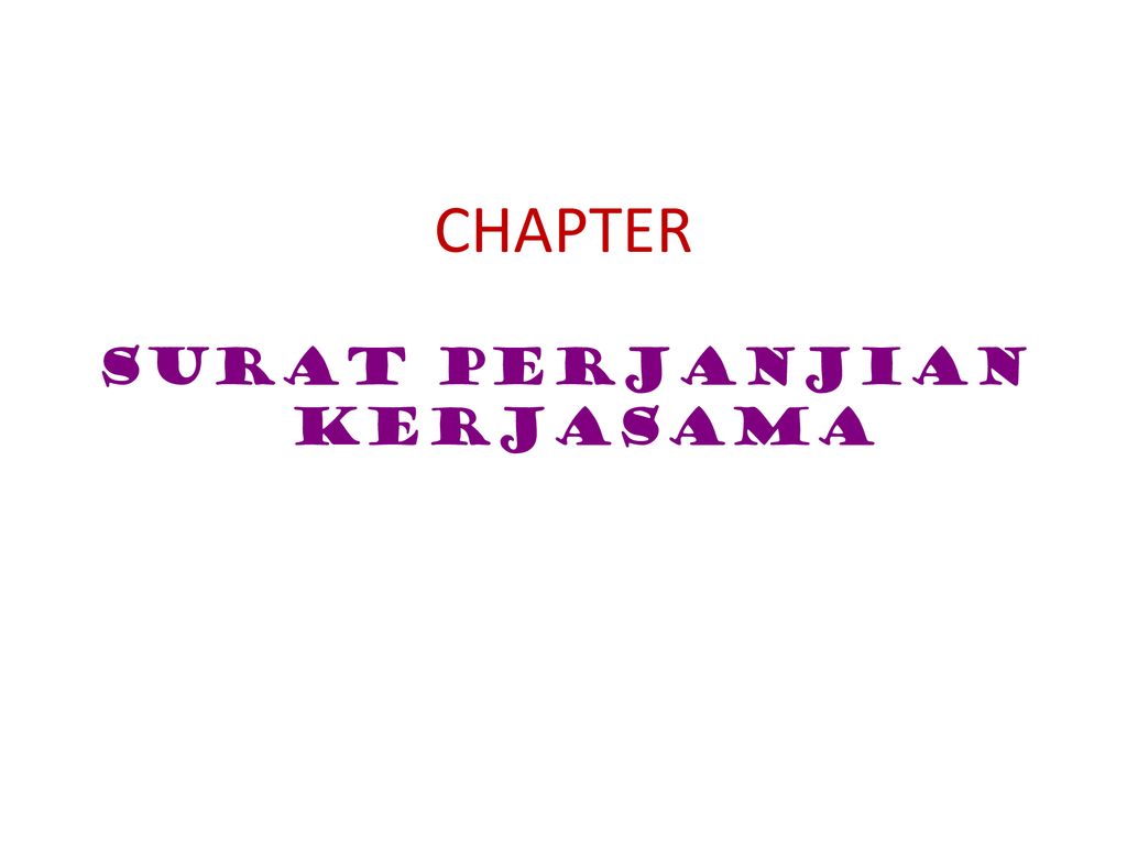 Surat Perjanjian Kerjasama Ppt Download