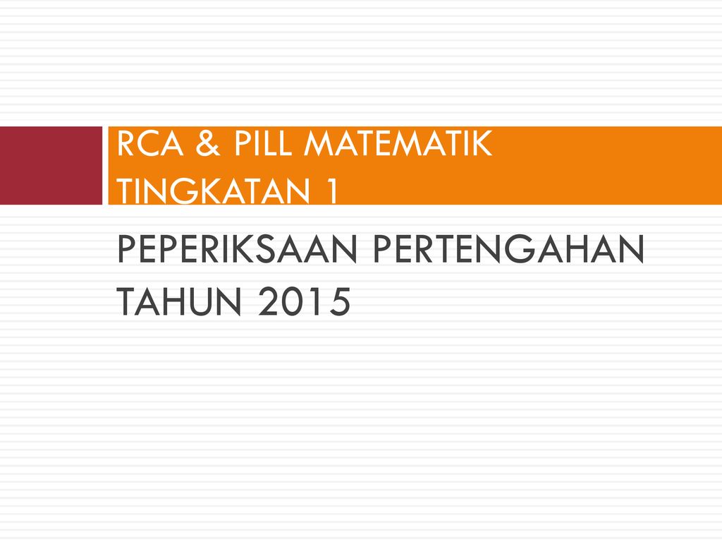 Rca Pill Matematik Tingkatan 1 Ppt Download