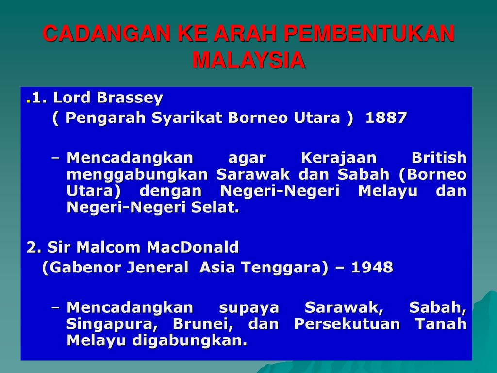 Pembentukan malaysia wilayah