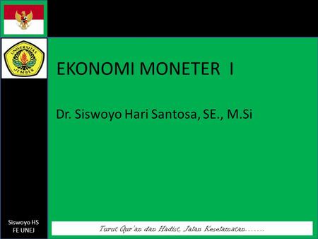 Dr. Siswoyo Hari Santosa, SE., M.Si
