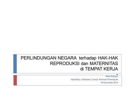 Ninik Rahayu IndustriaLL Indonesia Council -Komnas Perempuan
