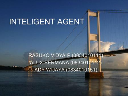 INTELIGENT AGENT RASUKO VIDYA P ( ) ALUX PERMANA ( )