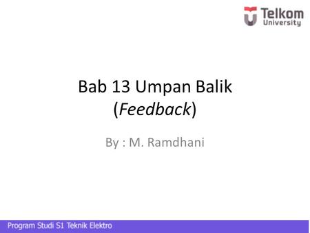 Bab 13 Umpan Balik (Feedback)