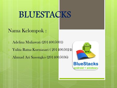BLUESTACKS Nama Kelompok : Adelina Muliawati ( )