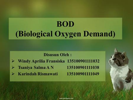 BOD (Biological Oxygen Demand)