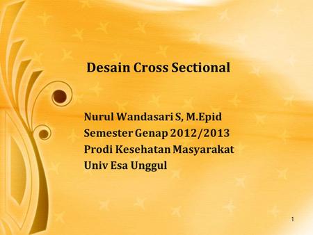 Desain Cross Sectional